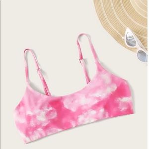 Pink tie dye bikini top